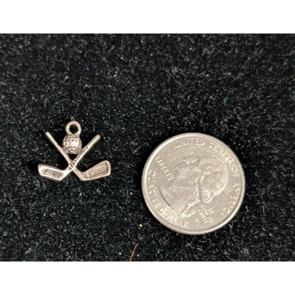 Miniature Silver Golf Clubs & Ball Charm Pendant - Picture 12 of 15